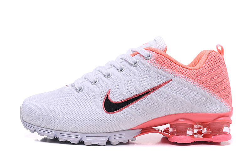 Women Nike Air Shox Flyknit White Pink Shoes - Click Image to Close